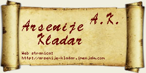 Arsenije Kladar vizit kartica